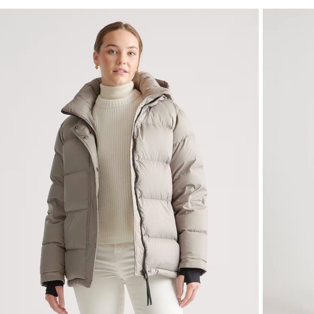 Quince Women's Puffer Jacket Stone Taupe M